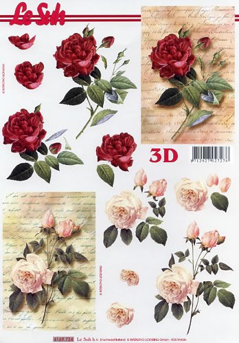 3d Sheet Rosen Auf Brief Format A4 By Wimmel Napkins