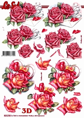 3d Sheet Rosen Und Briefumschlag Format A4 By Wimmel Napkins